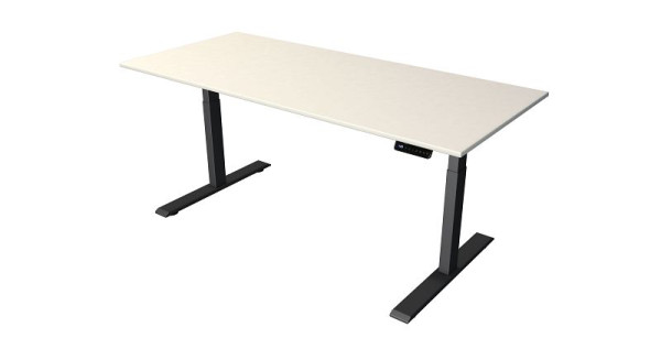 Tavolo in piedi/seduto Kerkmann L 1800 x P 800 mm, antracite, regolabile elettricamente in altezza da 630 - 1270 mm, bianco/antracite, 10271510
