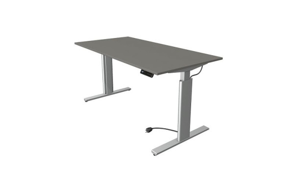 Kerkmann Move 3 tavolo sit/stand argento, L 1600 x P 800 mm, regolabile elettricamente in altezza da 720-1200 mm, grafite, 10232812