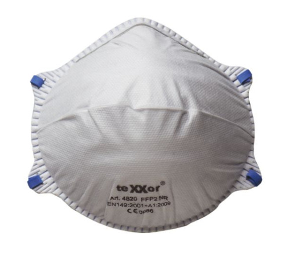 teXXor maschera per polveri sottili FFP2 "NR" con clip per naso, confezione da 240 pezzi, 4820