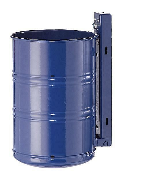 Contenitore per rifiuti Renner da circa 20 L, non perforato, per montaggio a parete e su palo, zincato a caldo e verniciato a polvere, blu cobalto, 7003-01PB 5013