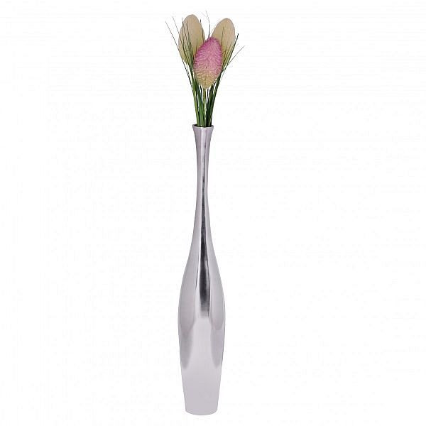 Wohnling vaso decorativo grande BOTTLE S in alluminio moderno con 1 apertura in argento, vaso da fiori alto in alluminio fatto a mano, grande vaso decorativo per fiori, WL1.919