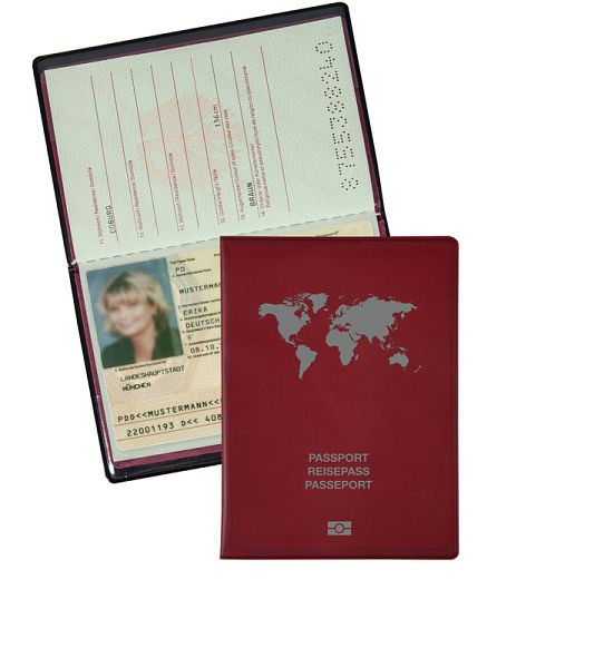 Copertina per passaporto con pellicola in PVC Eichner, rossa, 9707-00233