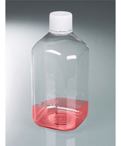 Bottiglie da laboratorio DENIOS in PET, sterili, cristalline, con graduazione, 1000 ml, UI: 24 pezzi, 281-750