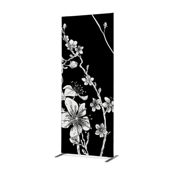 Showdown Display Decorazione divisoria tessile 85-200 Fiore di ciliegio giapponese astratto Nero, ZBSLIM085-200-DSI7