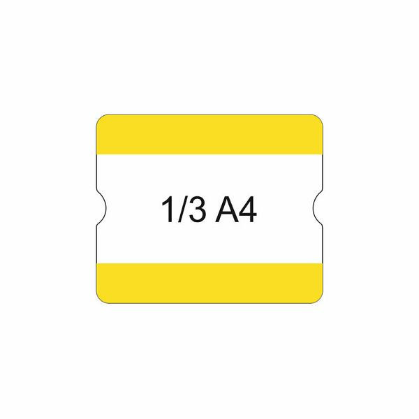Tasca inferiore per lettere Eichner 1/3 A4 aperta, autoadesiva per interni, scritte intercambiabili, per posti pallet, 216x180 mm, giallo, 9225-20530-040