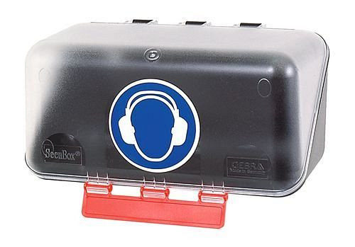 Mini scatola DENIOS per riporre la protezione dell'udito, trasparente, 116-479