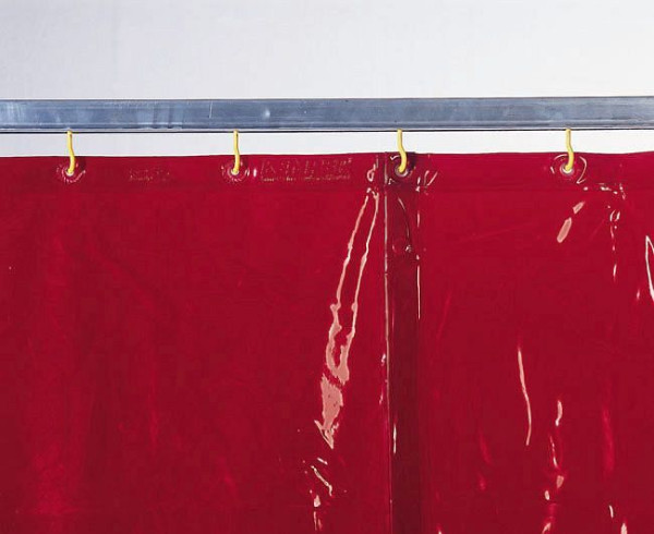 Tenda di protezione per saldatura ELMAG rossa, larghezza: 1300 x altezza: 2400x0,4 mm conforme alla norma prEN 1598/1994, 56253
