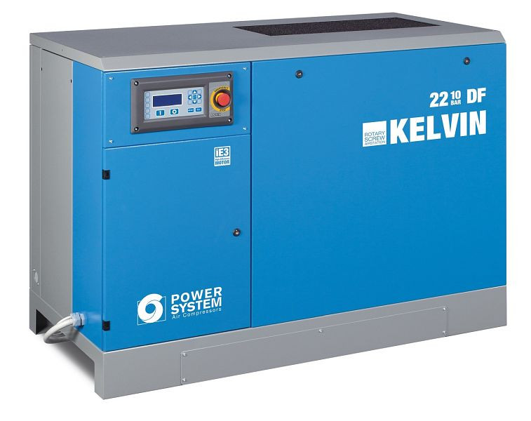 POWERSYSTEM IND compressore a vite industria con essiccatore, sistema di alimentazione KELVIN 11 - 8 bar DF, 20160111