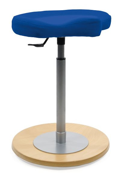 Mayer Sitzmöbel a pendolo myERGOSIT con seduta ergonomica, rivestimento del sedile blu medio, piastra di base verniciata naturale, 1168_N_26396