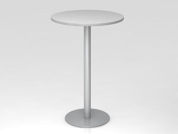 Tavolo da bar Hammerbacher rotondo 80 cm grigio/argento, struttura argento, VSTH08/5/S