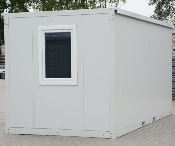 LagerContainerXXL 6m Container per ufficio isolato con occhielli per gru e guida per carrello elevatore (consegna montata), grigio-bianco RAL 9003, A8304