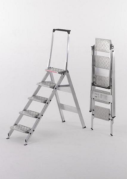 WAKÜ Little Jumbo gradini di sicurezza con barra di sicurezza, gradini per quintetto in alluminio, 520 B