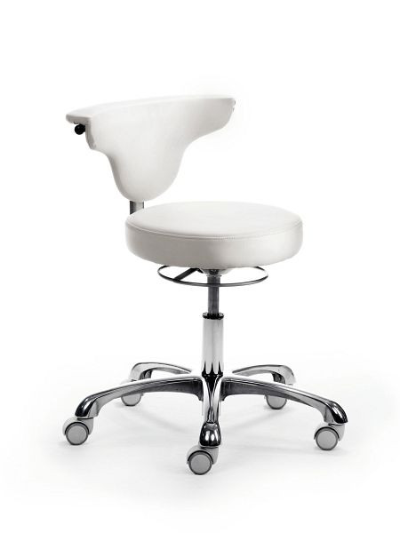 Mayer Sitzmöbel sedia girevole funzionale myJAZZ, rivestimento sedile/schienale in ecopelle bianca, base in alluminio lucidato, 1252_118