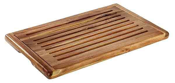 Tagliere per pane APS, 60 x 40 cm, altezza: 2 cm, legno, acacia, scomparto per briciole rimovibile, in piedi su 4 piedini antiscivolo, 00885