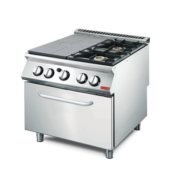 Cucina a gas Gastro M con forno 70/80TPPCFG, 2 fuochi, 19,7 kW, GL934