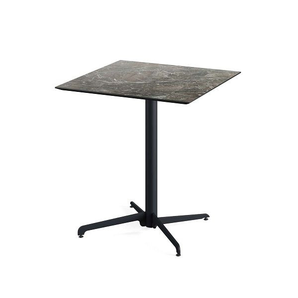 VEBA X Cross tavolo da patio struttura nera + Galaxy Marble HPL 70x70 cm, 110031577