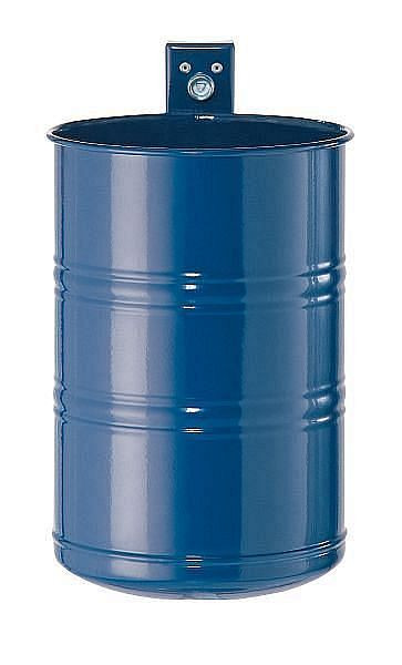 Contenitore per rifiuti Renner da circa 35 L, non perforato, per montaggio a parete e su palo, zincato a caldo e verniciato a polvere, blu cobalto, 7004-01PB 5013