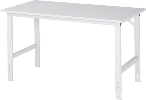 Tavolo da lavoro serie RAU Tom (6030) - regolabile in altezza, piastra in melamina, 1500x760-1080x800 mm, 06-625M80-15.12