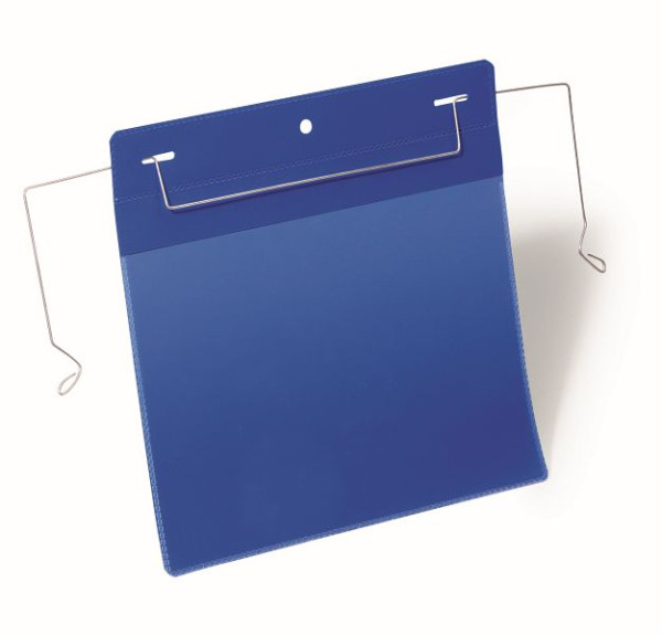 Tasca per grucce in filo metallico DURABLE A5 orizzontale, blu scuro, confezione da 50, 175207