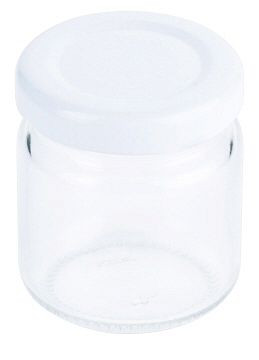 Vasetto per marmellata Contacto 50 ml con coperchio bianco, in vassoio, conf. da 8, 2740/050