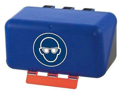 Mini scatola DENIOS per conservare la protezione per gli occhi, blu, 116-475