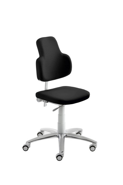 Sedia girevole Mayer Sitzmöbel , sedile e schienale imbottiti, meccanismo standard e soffietto grigio chiaro, nero brillante, 2206G_30572