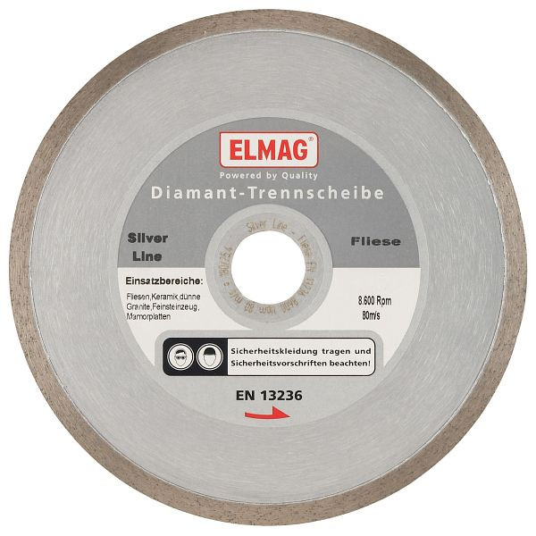 Disco diamantato ELMAG 115mm, LINEA SILVER - TILE (foro: 22,2 mm), 61500