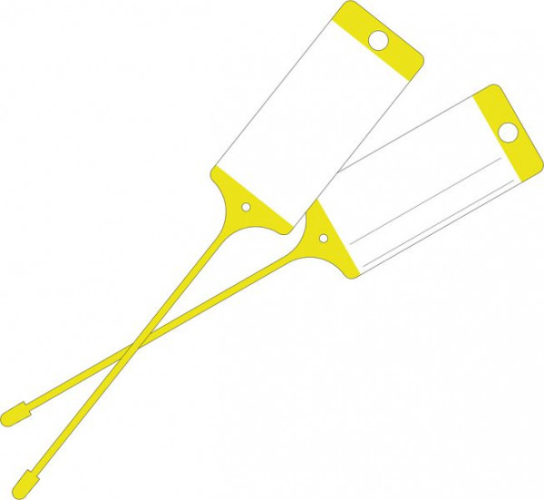 Eichner cartellino per merci in PP resistente alle intemperie con campo di etichettatura neutro, giallo, UI: 100 pezzi, 9219-00777