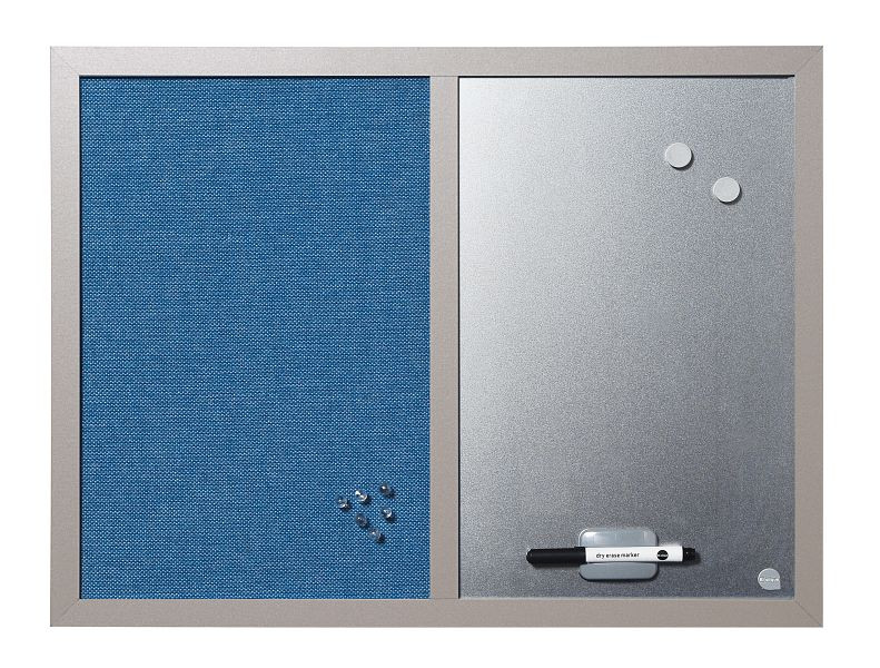 Lavagna combinata Bi-Office blu, superficie in feltro e acciaio 60x45cm, MX04429608