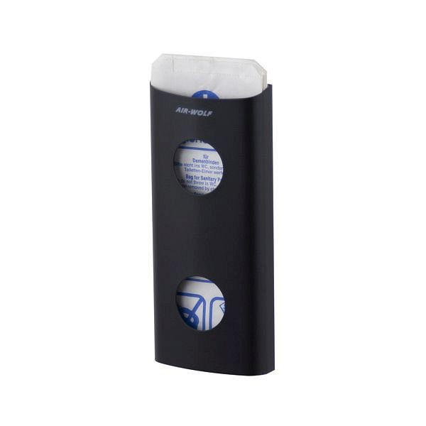 Dispenser di sacchetti igienici Air Wolf, serie Alpha, A x L x P: 262 x 117 x 35 mm, acciaio inossidabile nero opaco, 60-137