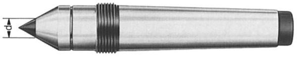 Punta centrale fissa MACK con inserto in metallo duro con filettatura di estrazione DIN 807, MK 2, 03-526