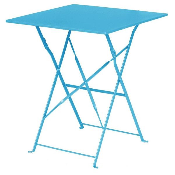 Bolero tavolo da giardino pieghevole quadrato in acciaio azzurro 60 cm, GK985