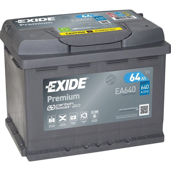 Batteria di avviamento EXIDE Premium EA 640 Pb, 101 009300 20