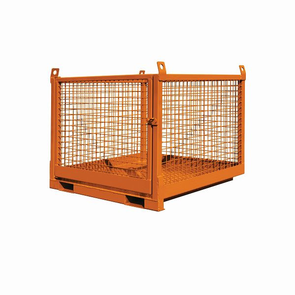 Cassetta di carico industriale Eichinger per carrelli elevatori e gru, LxPxH 1280x1260x1100 mm, 1500 kg, arancio puro, 10580100000000