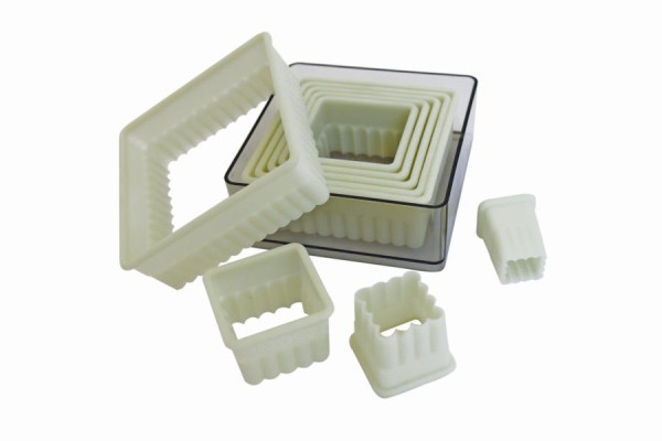 Set di stampini per biscotti quadrati Schneider, seghettati 9 pezzi, materiale: nylon, resistente al calore fino a +160°C, 166103