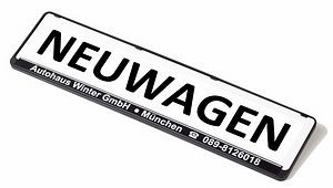 Eichner Miniletter cartello pubblicitario standard, bianco, impronta: Neuwagen, 9219-00272