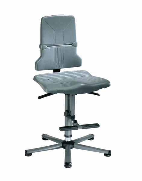 sedia da lavoro girevole bimos Sintec, sedile e schienale in plastica, piedini, ausilio per l'arrampicata, 9801-1000