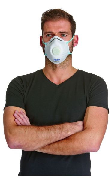 Maschera per polveri sottili DS SafetyWear FFP2, con valvola di espirazione, forma a conchiglia, PU: 240 pezzi, P2V
