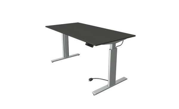 Kerkmann Move 3 tavolo sit/stand argento, L 1600 x P 800 mm, regolabile elettricamente in altezza da 720-1200 mm, antracite, 10232913