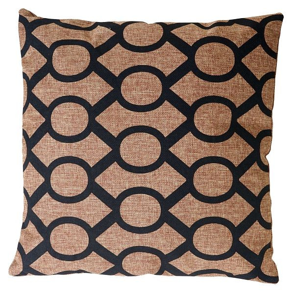 Mendler cuscino decorativo cerchi, cuscino decorativo cuscino per divano con imbottitura, marrone nero 45x45cm, 51886