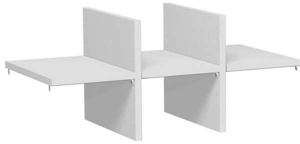 Scaffalatura geramöbel per 1 cartella di altezza, per larghezza struttura 800 mm, per 3° o 4° altezza di archivio, 2 pareti divisorie e 3 ripiani, grigio chiaro, N-381710-L