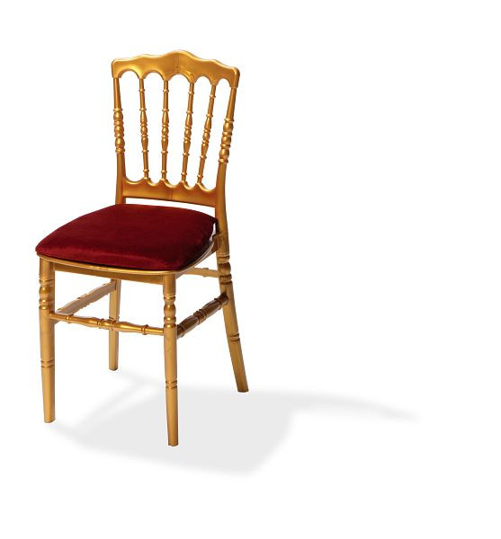 VEBA cuscino sedile in velluto bordeaux per sedia Napoleone/Tiffany, 38,5x40x2,5 cm (LxPxA), 50400CBR
