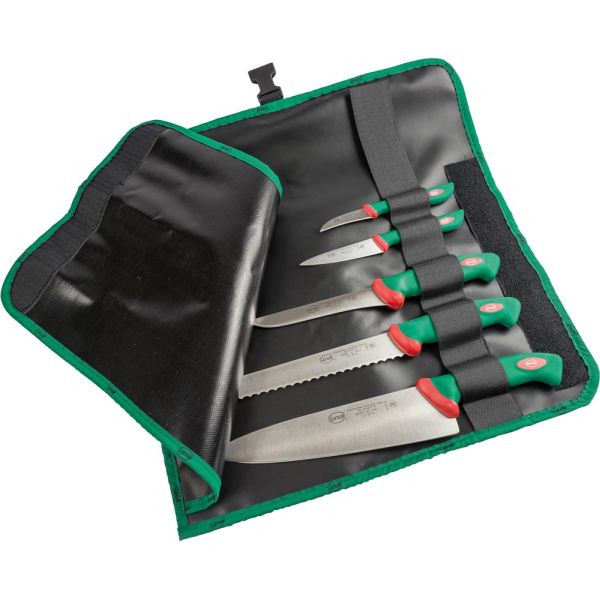 Set di coltelli Stalgast Sanelli, composto da cinque coltelli e custodia avvolgibile, MS0666006