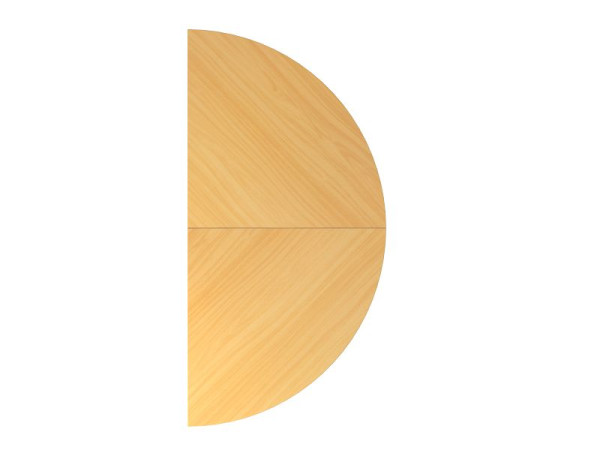 Tavolo aggiuntivo Hammerbacher 2xquarto di cerchio QA160, 160 x 80 cm, piano: faggio, spessore 25 mm, tavolo allungabile con base di supporto in grafite, altezza di lavoro 68-76 cm, VQA160/6/G