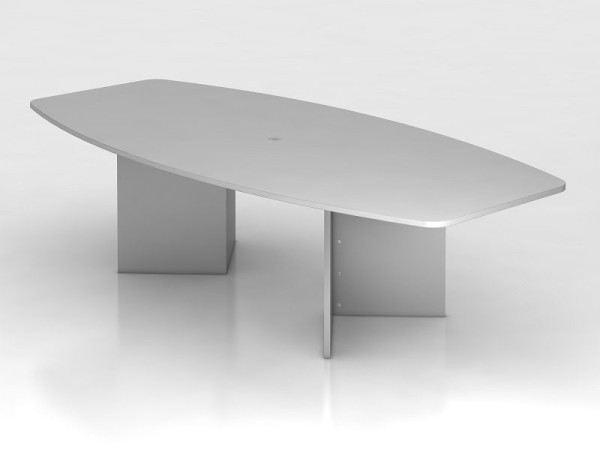 Tavolo da conferenza Hammerbacher 280 cm/struttura in legno grigio, a forma di botte, VKT28H/5/S