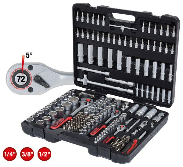 KS Tools Set di chiavi a bussola 1/4"+3/8"+1/2", 179 pezzi, 917.0779