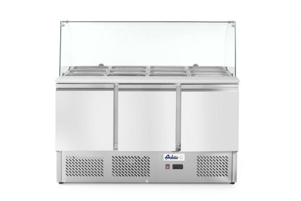 Tavolo refrigerante Arktic, tre porte con display in vetro 380L, 2/8°C 230V/310W, 232798