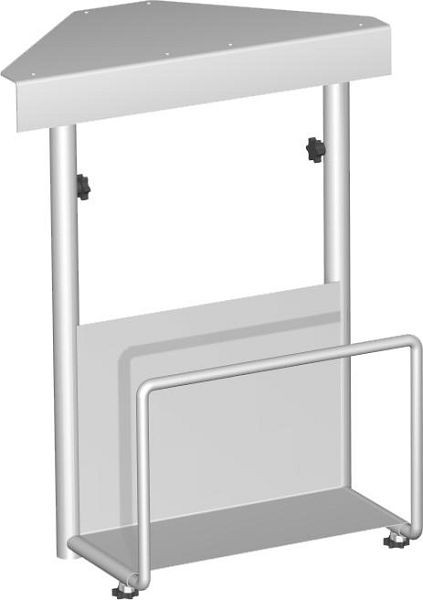 geramöbel Porta CPU da montare sotto il piano del tavolo, 125-225x380x470-520, argento, T foot flex, S-500910-S