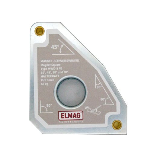 ELMAG angolo di saldatura magnetico MWD-3 40 'magnete permanente' per saldature a 30°/60°/45°/90°, 113x98x23mm, forza di tenuta 40 kg, 57470