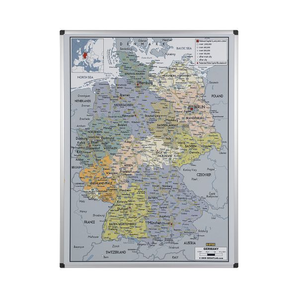 Bi-Office Maya Mappa magnetica della Germania 120x90cm, MAP0101002